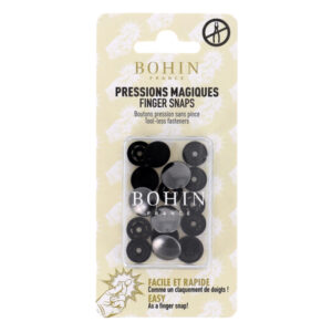 Boutons-pression Métal Magic Snaps couleur noir de marque Bohin " 14 mm " blister 4 pc